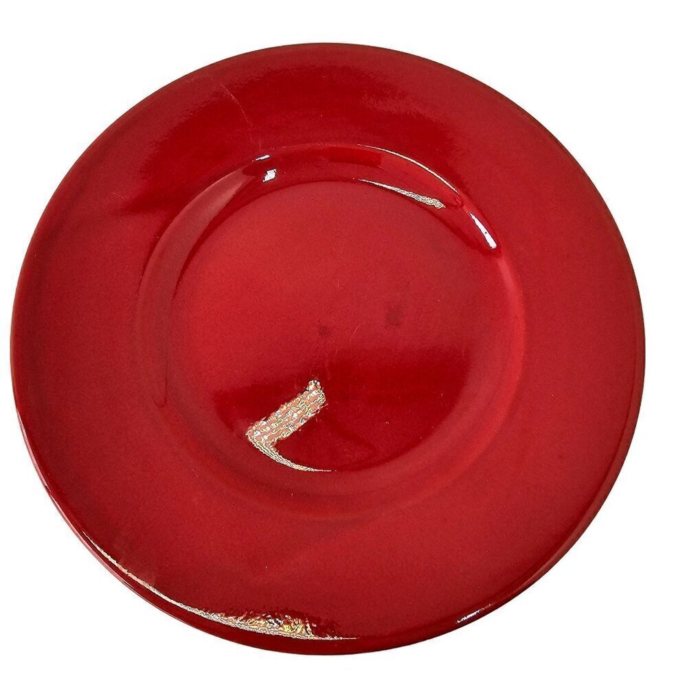 Waechterbach for Crate Barrel Red Red Round Serving Plate 13.25"D Made in Spain